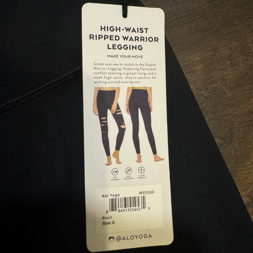 Distressed ALO black leggings